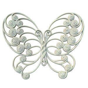 VTG Homco Single Large Butterfly White Wall Hanging Decor BOHO 70's MCM 12"x10"